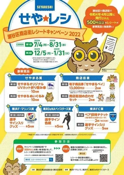 商店街キャンペーン事例（レシート）：「せや☆レシ」～瀬谷区商店街レシートキャンペーン２０２２～