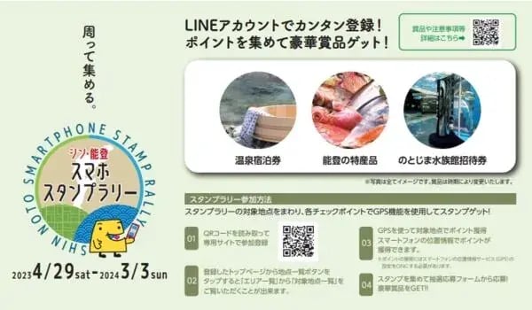 地域活性キャンペーン事例（スタンプラリー）：新能登スタンプラリー
