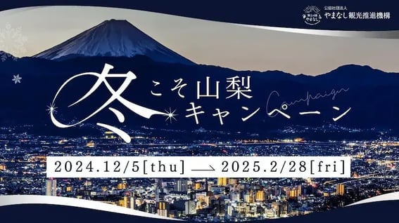 冬キャンペーン事例（ウィンターレジャー・観光振興）：やまなし観光推進機構　冬絶景を選んで応募！冬こそ山梨キャンペーン