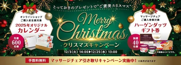 冬キャンペーン事例（あったか暮らし・冬のご褒美）：フジ医療器 クリスマスキャンペーン