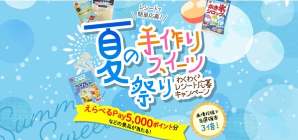 夏の手作りスイーツ祭り ワクワクレシート応募キャンペーン