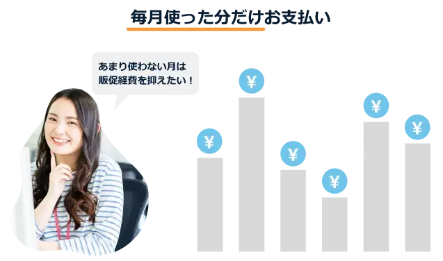 毎月使った分だけお支払い